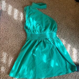 Chic One-Shoulder Green Dress